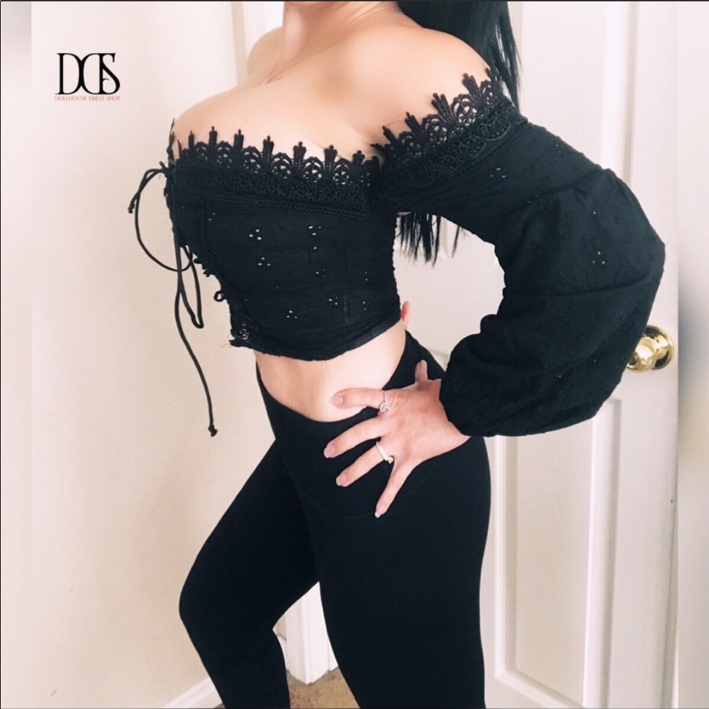 🔥 5 ⭐️ Reckless Love - Black Corset Crop Top - Picture 4 of 7